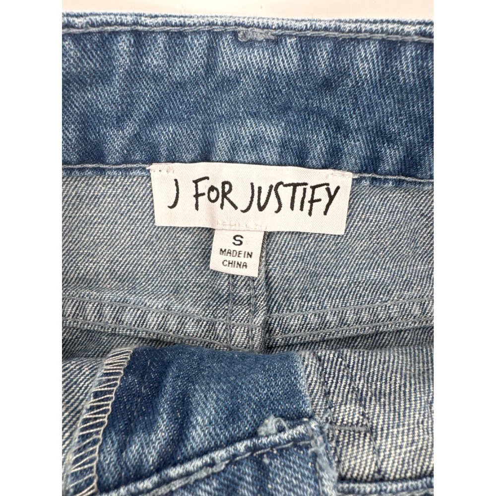 J For Justify Womens Blue Denim Cargo Mini Skirt Medium Wash Size S Utility Y2K - Picture 2 of 8